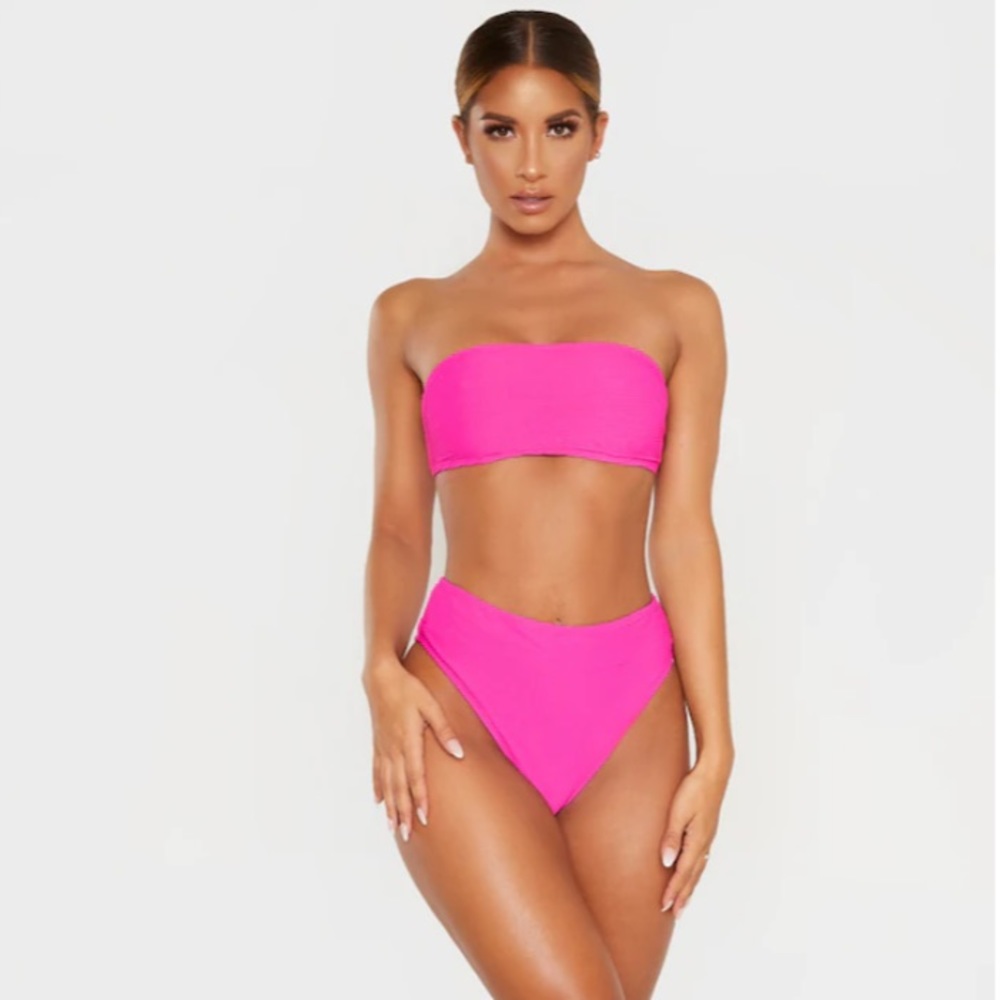 PrettyLittleThing Ribbed Bandeau Bikini Set - Picture 2 of 8